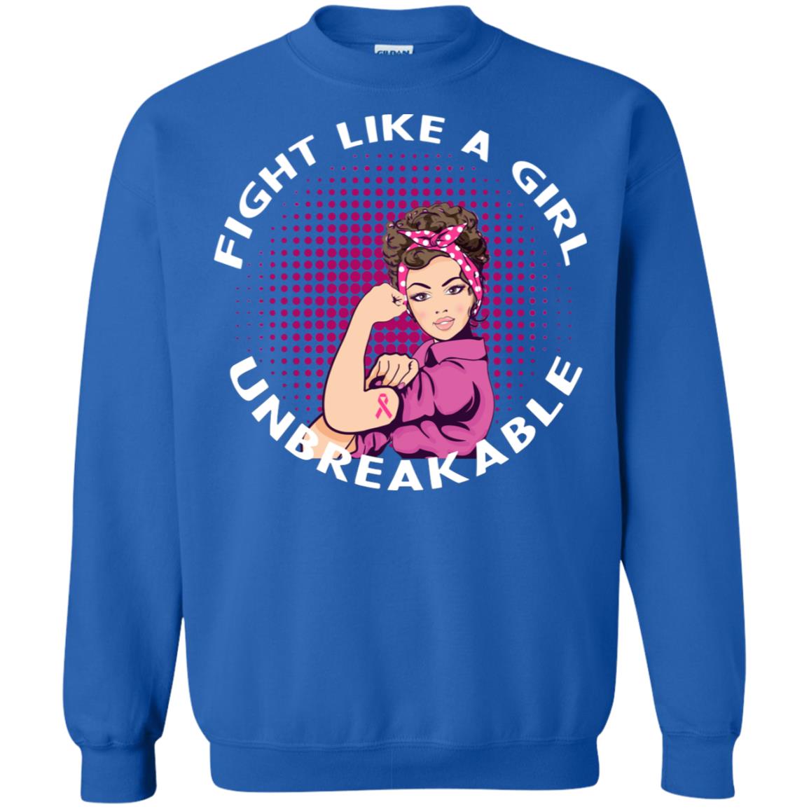 Fight Like A Girl Unbreakable Breast Awareness Shirt Royal