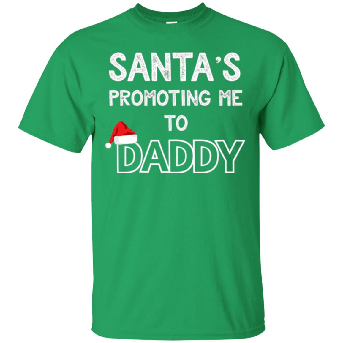 Pregnancy Announcement T-shirt Santa Promoting Me To Daddy Irish Green