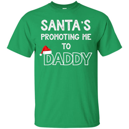 Pregnancy Announcement T-shirt Santa Promoting Me To Daddy Irish Green
