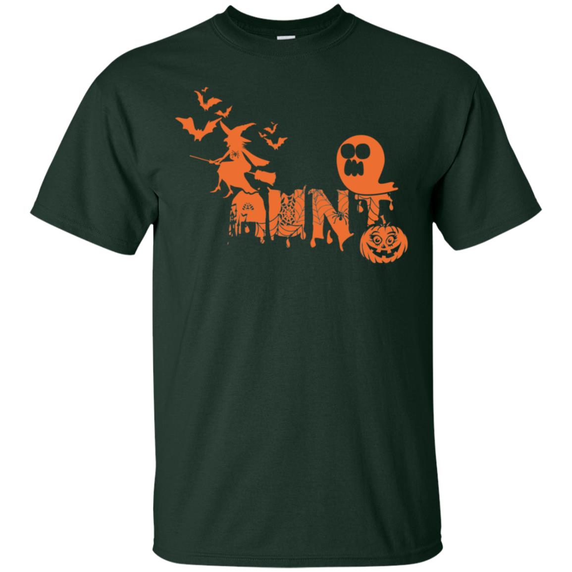 Halloween Pumpkin Aunt Auntie Family Shirt Forest