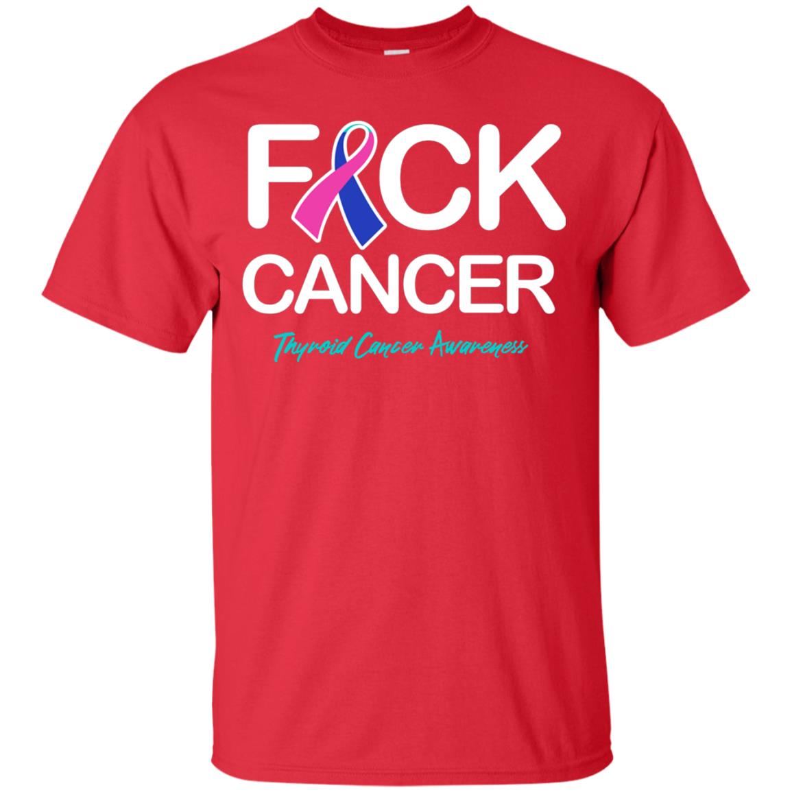 Fck Cancer Thyroid Cancer Awareness T-shirt Red
