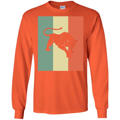 Black Panther Silhouette Gift Shirt Retro Vintage Classic Tee Orange