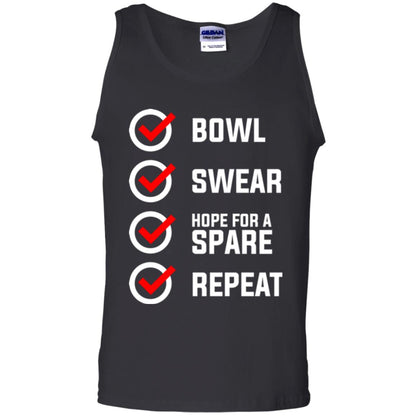 Bowling Lover T-shirt Bowl Swear Hope For A Spare Repeat Black