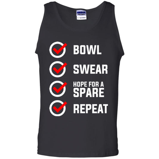 Bowling Lover T-shirt Bowl Swear Hope For A Spare Repeat Black