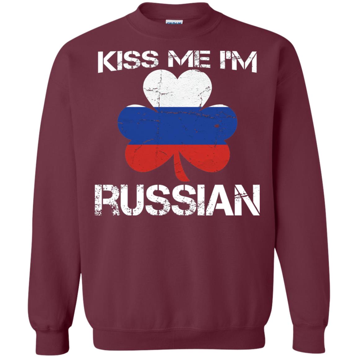 Kiss Me Russian Distressed St. Patrick_s Day 2018 T-shirt Maroon