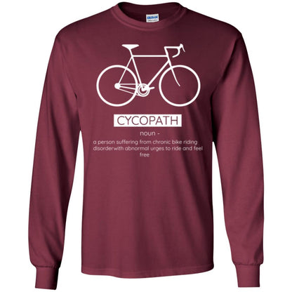 Biker T-shirt Cycopath Definition T-shirt Maroon