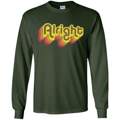 Alright Alright Shirt Funny Retro 70s Forest Green