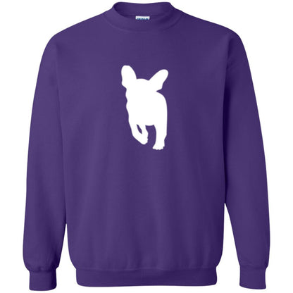 French Bulldog T-shirt White Silhouette Of Puppy Purple