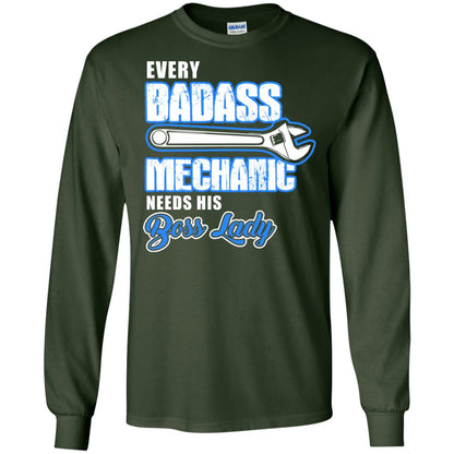 Every Badass Mechanic Needs His Boss Lady Shirt Forest Green