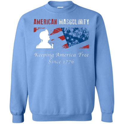 American Masgulinity Keeping America Free Since 1776 Shirt Carolina Blue