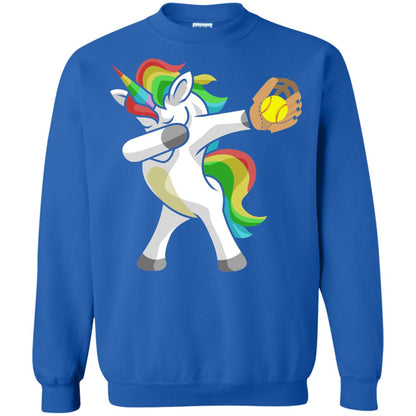 Dabbing Unicorn Softball T-shirt Funny Dabbing Royal