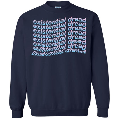 Existential Dread Waves Melting Distortion Aesthetic T-shirt Navy