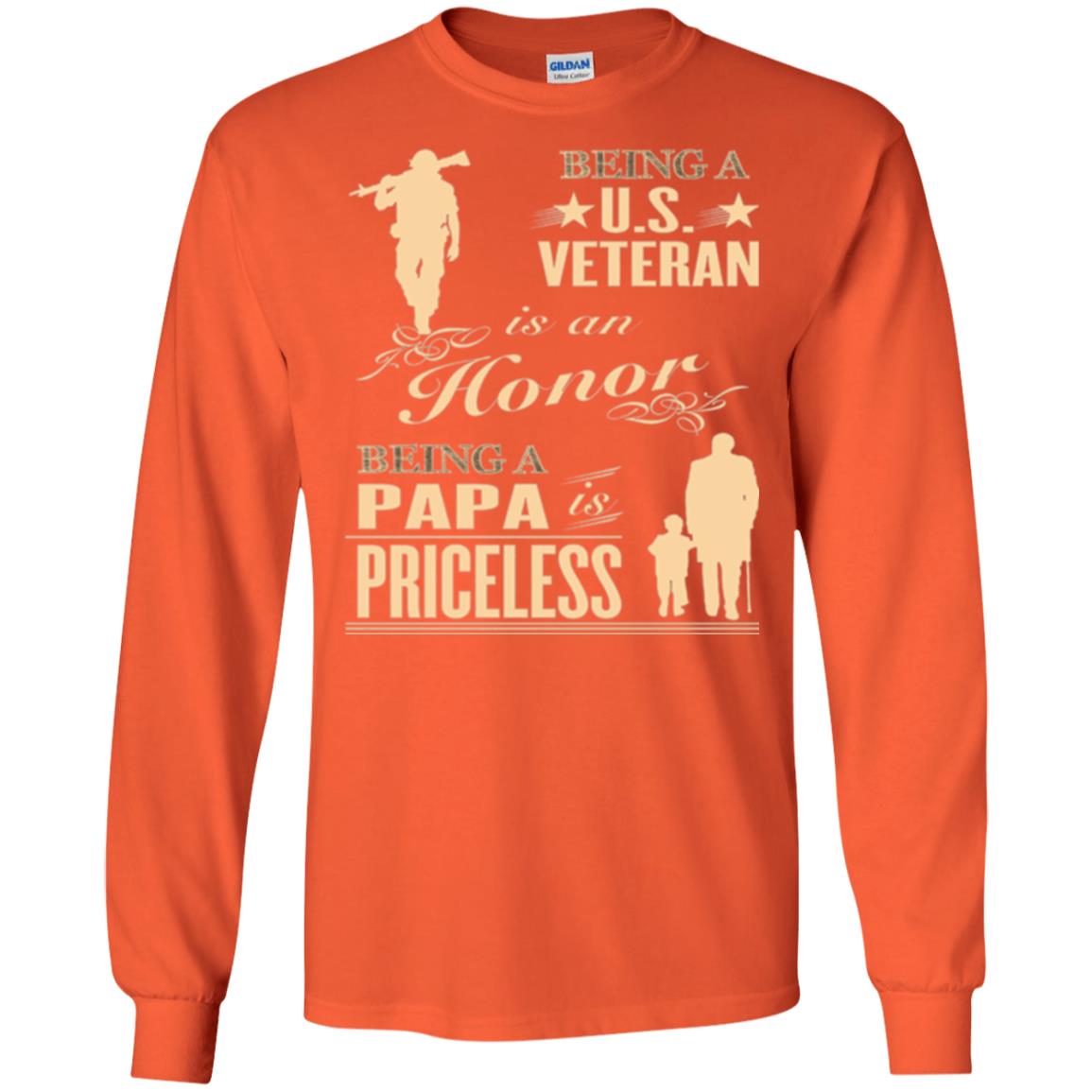 Papa T-shirt Being A U.s Veteran Orange