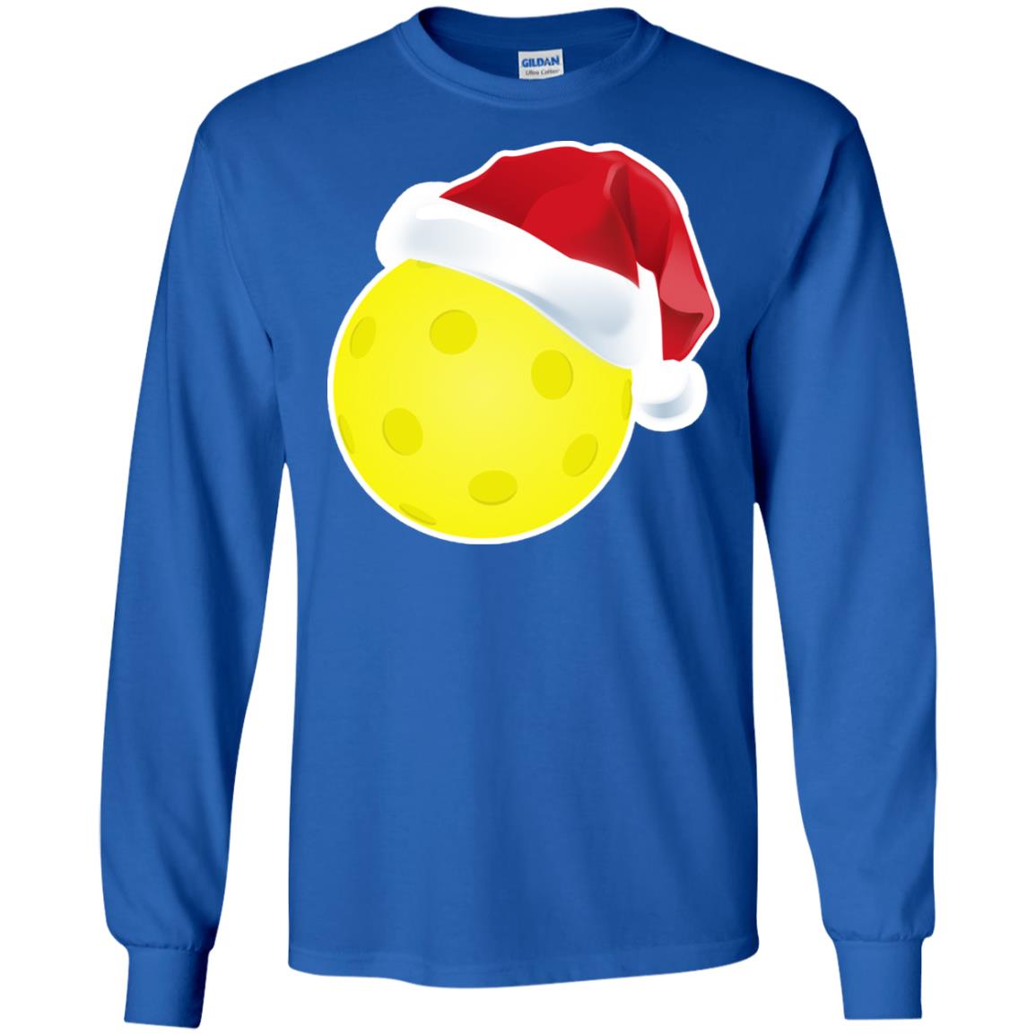 Pickleball With Santa Claus Hat X-mas Shirt For Pickleball Lovers Royal