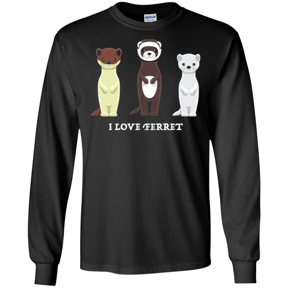 Ferret T-shirt I Love Ferret Black