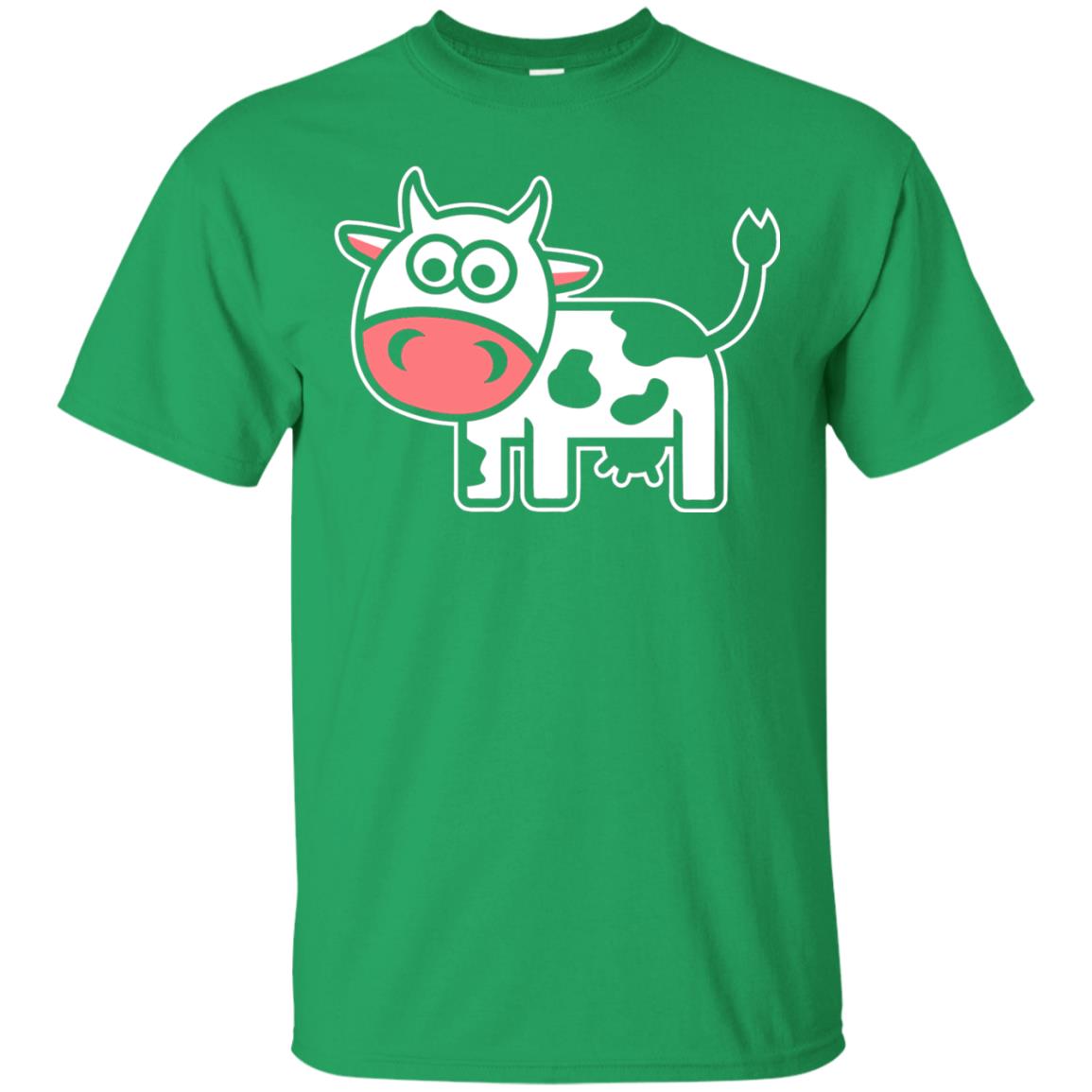 Cute Comic Cow Lover T-shirt Irish Green