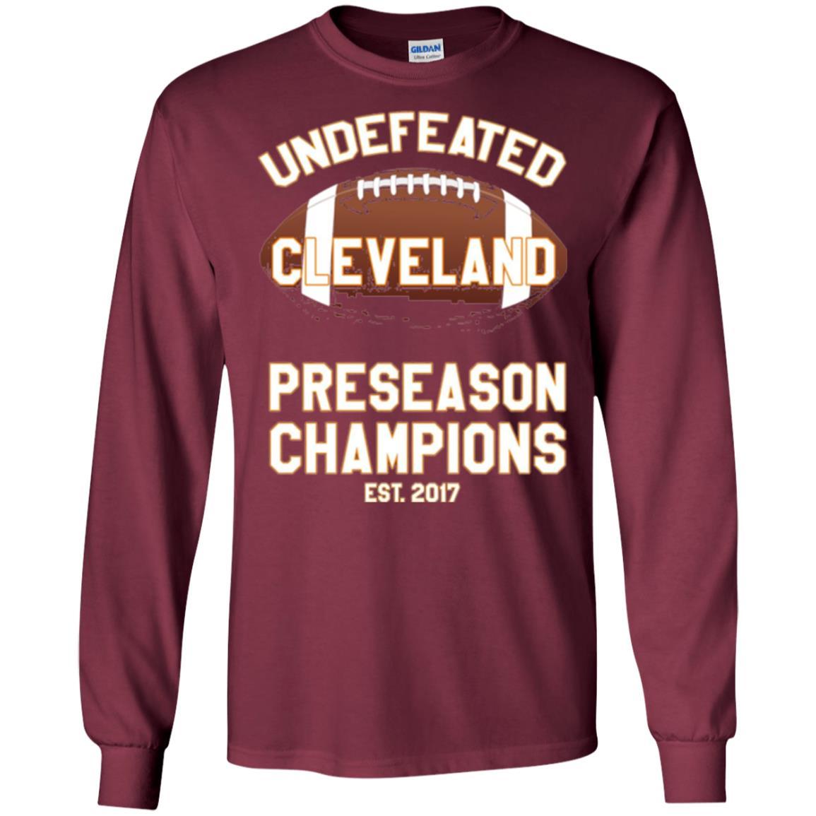 Football T-shirt Cleveland Football Undefeated Preseason Champion Maroon