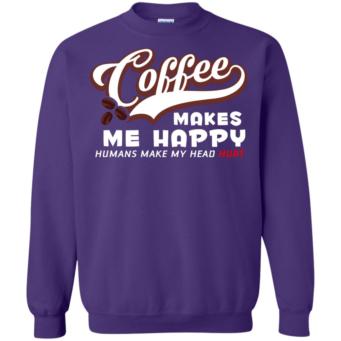 Coffee Makes Me Happy Coffee Lover T-shirt Purple