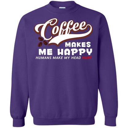 Coffee Makes Me Happy Coffee Lover T-shirt Purple
