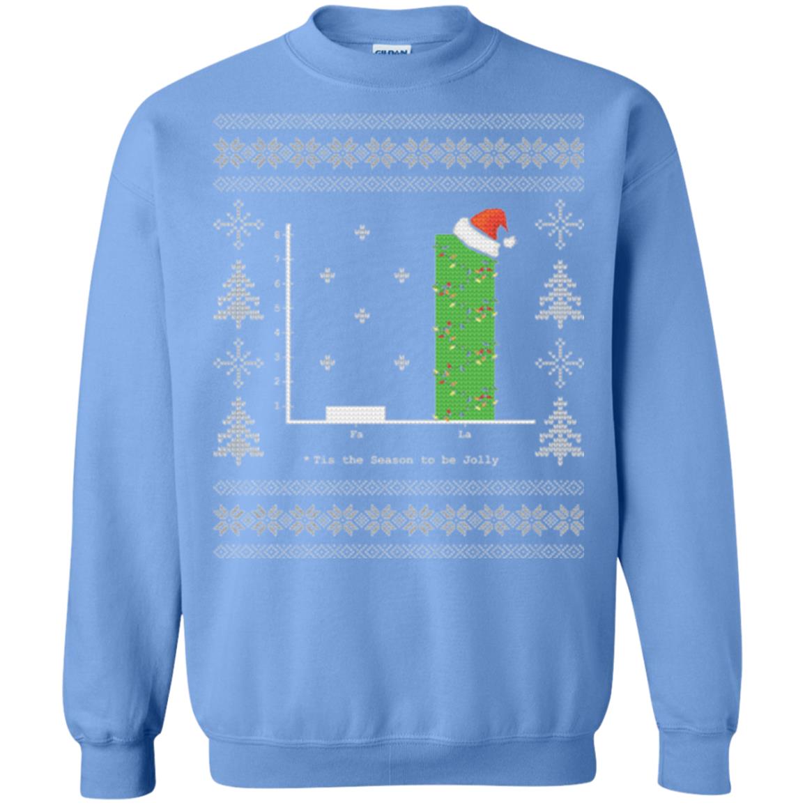 Christmas T-shirt Carol Bar Graph Carolina Blue