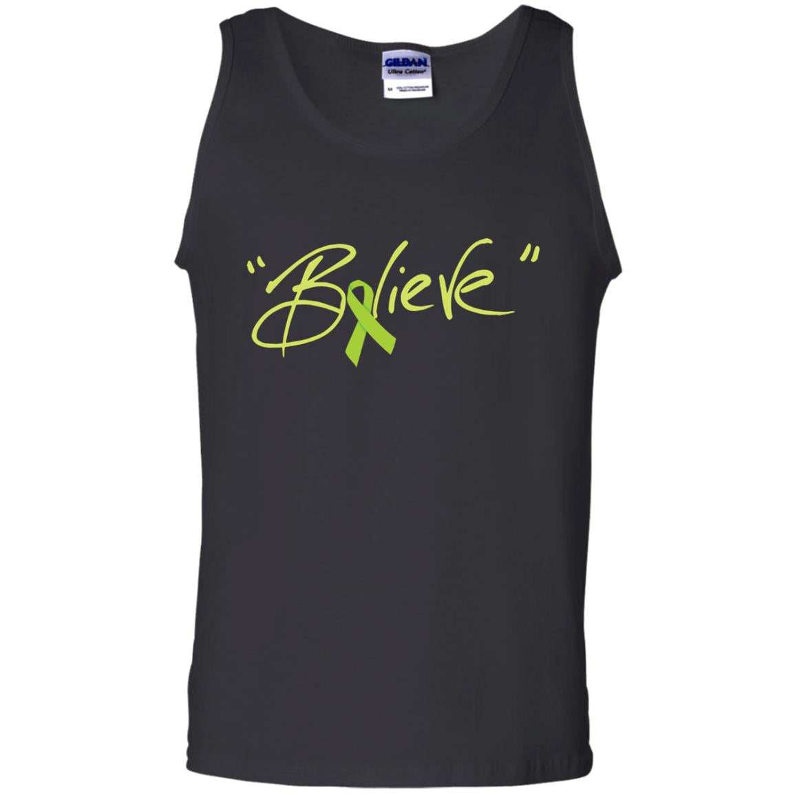 Lymphoma Symptoms Awareness Shirt Lime Ribbon Believe Black