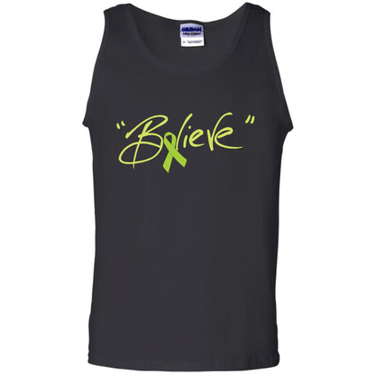Lymphoma Symptoms Awareness Shirt Lime Ribbon Believe Black