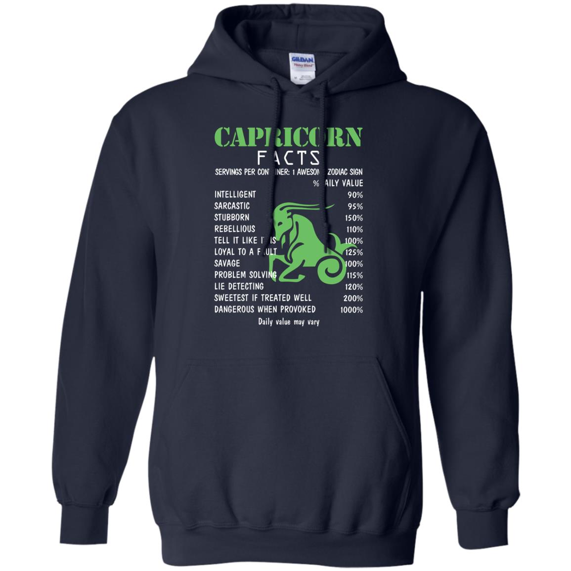 Capricorn Facts 1 Awesome Zodiac Sign Gift Shirt For Capricorn Horoscope Navy