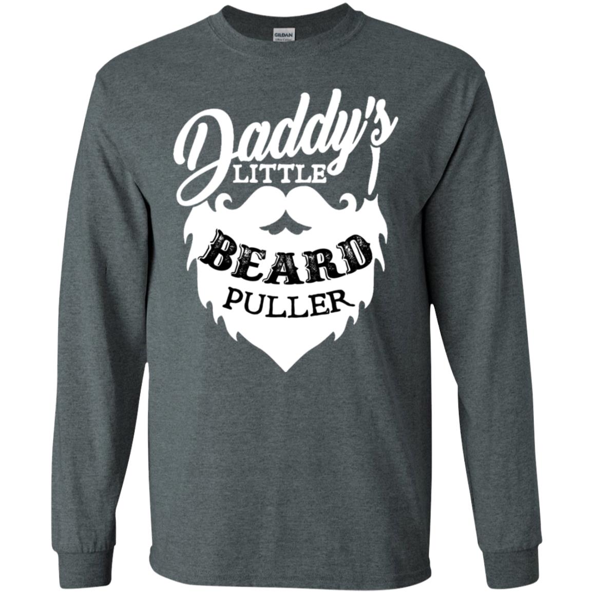 Daddy's Little Beard Puller Kid Shirt Dark Heather