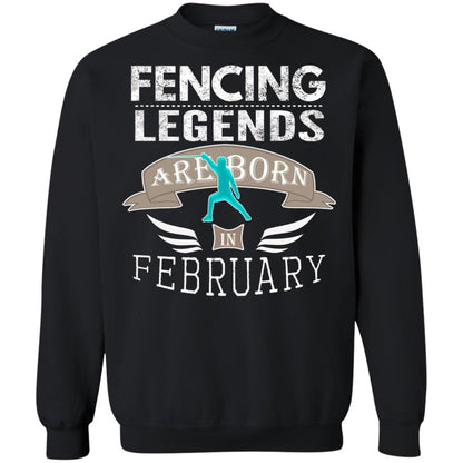 Fencing Legends Are Born In February Fencing Lover T-shirt Black