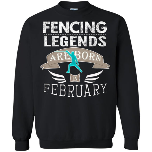 Fencing Legends Are Born In February Fencing Lover T-shirt Black
