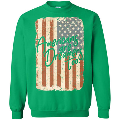 Americans Are Dreamers Too T-shirt American Flag Irish Green