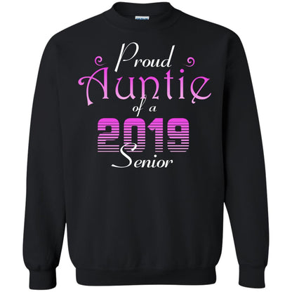 Proud Auntie Of 2019 Senior Aunt Shirt Black