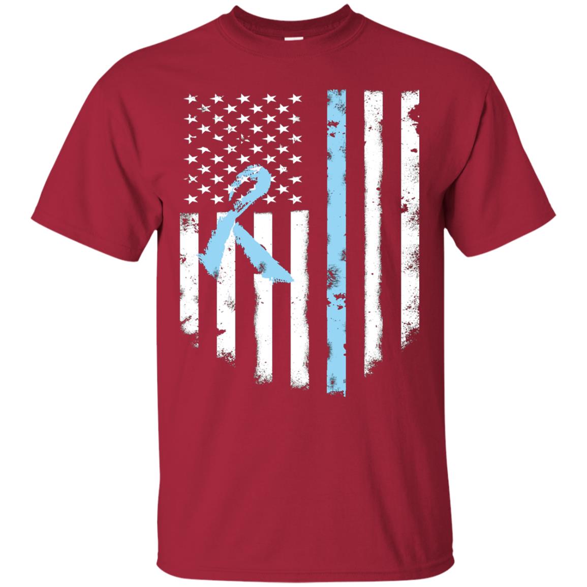 Ribbon American Flag Prostate Cancer Awareness Shirt Cardinal