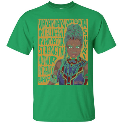 Black Panther Movie Shuri Word Art T-shirt Irish Green