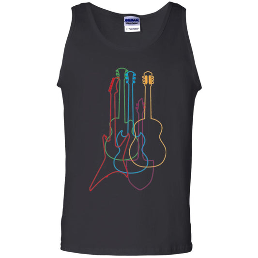 Colored Guitars Electric Acoustic Classical T-shirt Black