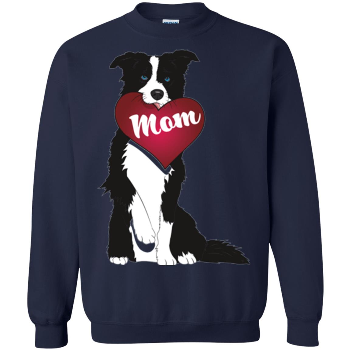 Dog Lover T-sshirt Border Collie Fetching Valentine Heart Navy