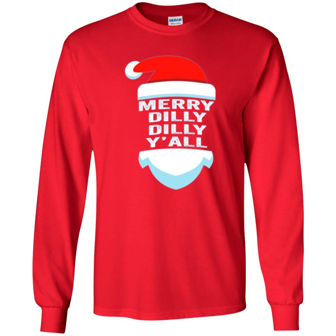 Christmas T-shirt Dilly Dilly Y_all Santa Claus Red