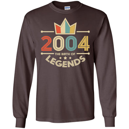 Brithday T-shirt Vintage 2004 The Birth Of Legends Dark Chocolate