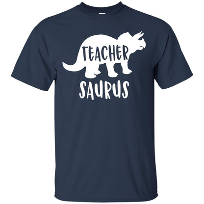 Teachersaurus Shirt Funny Appreciation Gift Teacher Dinosaur Navy
