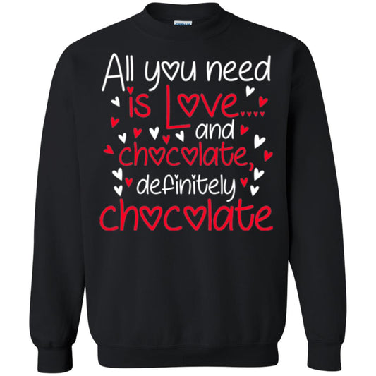 Valentines Day T-shirt All You Need Love And Chocolate Black