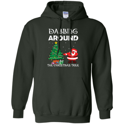 Christmas T-Shirt Dabbing Around The Christmas Tree Forest Green