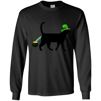 Cat Leprechaun Funny Cat Saint Patrick_s Day T-shirt Black