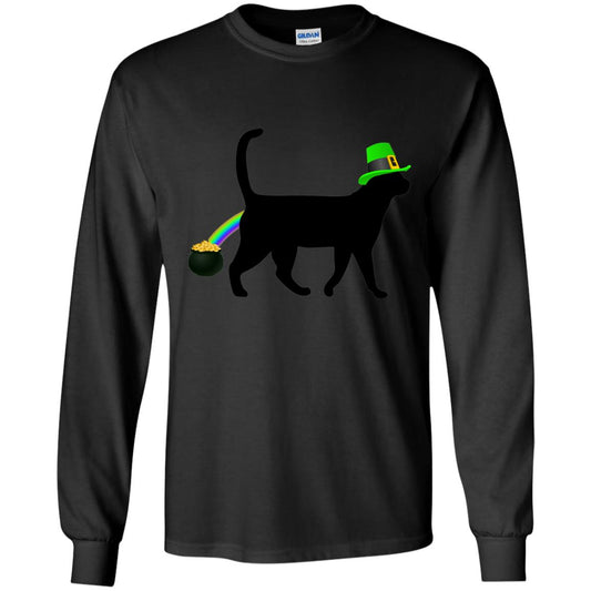 Cat Leprechaun Funny Cat Saint Patrick_s Day T-shirt Black