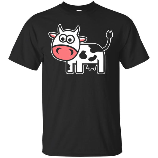 Cute Comic Cow Lover T-shirt Black