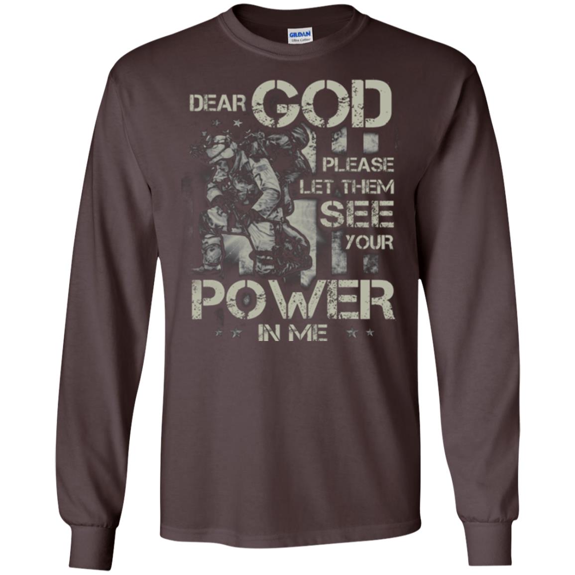Dear God Please Let Them See Yuor Future In Me Military Shirt Dark Chocolate