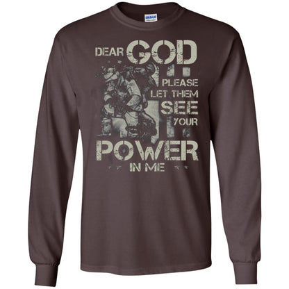 Dear God Please Let Them See Yuor Future In Me Military Shirt Dark Chocolate