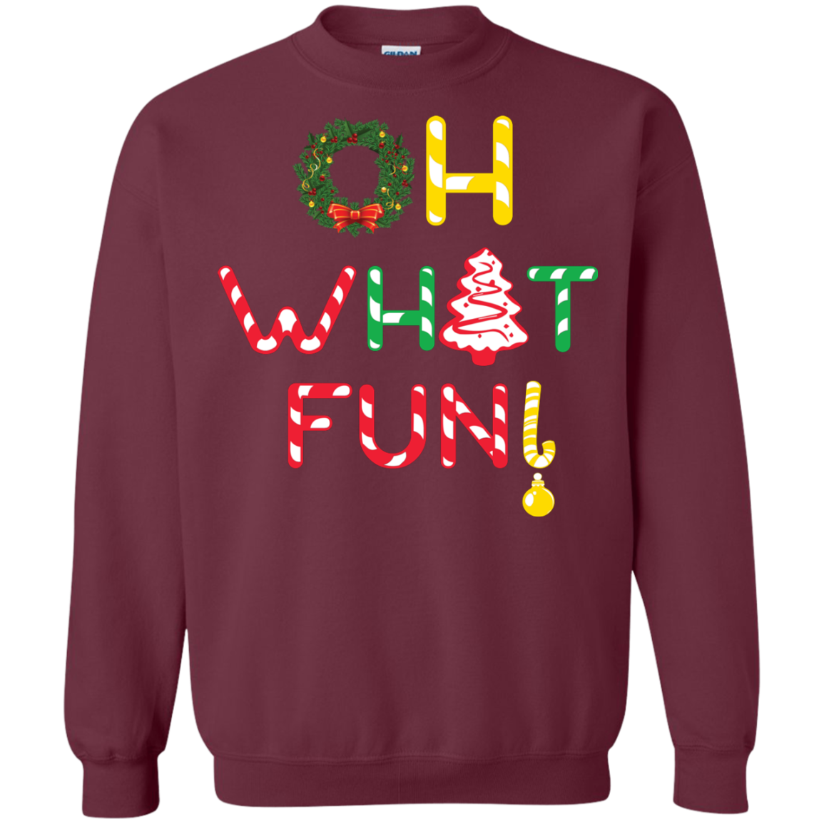 Christmas T-shirt Oh What Fun Maroon