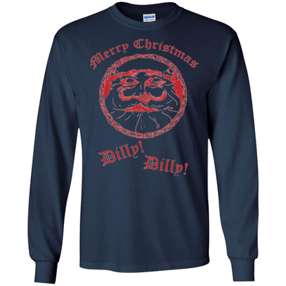 Christmas T-shirt Santa Merry Christmas Dilly Dilly Navy