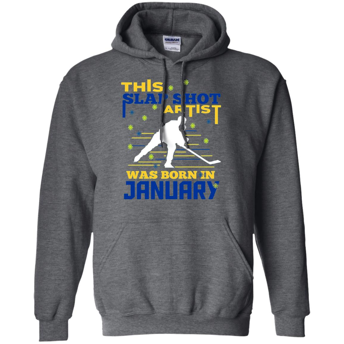 Hockey Lover T-shirt This Slap Shot Was Born In January Dark Heather