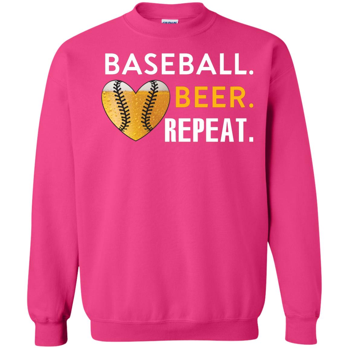 Baseball Lover T-shirt Beer Repeat Heliconia